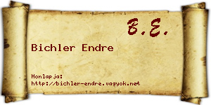 Bichler Endre névjegykártya